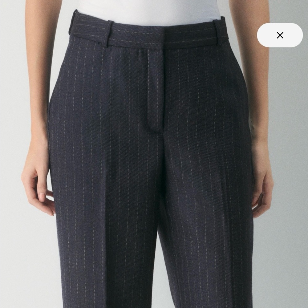 Aritzia Babaton New Agency Pant in Navy Pinstripe
